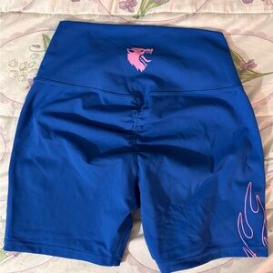 Kill Crew Royal Blue Bike Shorts with Pink Accents